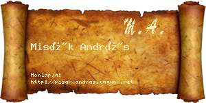 Misák András névjegykártya