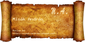 Misák András névjegykártya
